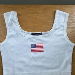 White USA Tank Top